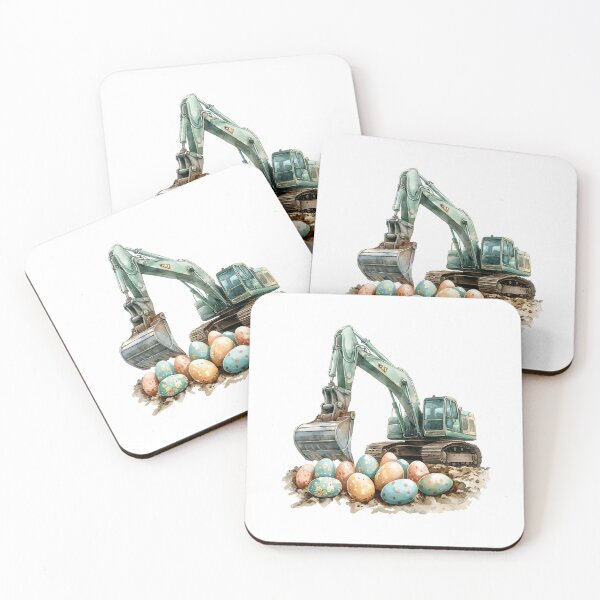 Item preview, Easter Digger: Excavator Unearthing Eggs designed and sold by Mariana Shymkovych.