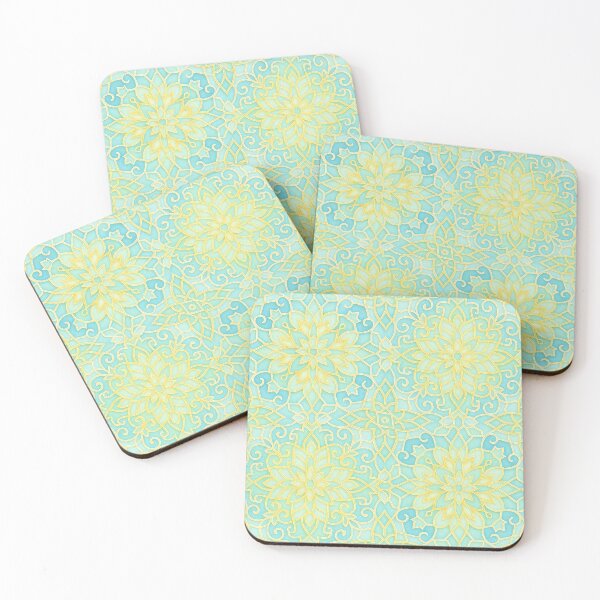 Item preview, Mint Harmony – Floral Islamic Geometric Mandala in Yellow & Green designed and sold by SUNAGIMO9999.