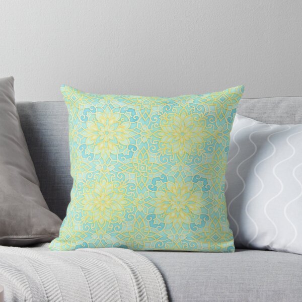 Item preview, Mint Harmony – Floral Islamic Geometric Mandala in Yellow & Green designed and sold by SUNAGIMO9999.