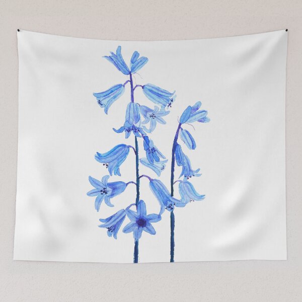 Item preview, hand painted Botanical bluebells flower watercolor designed and sold by ColorandColor.