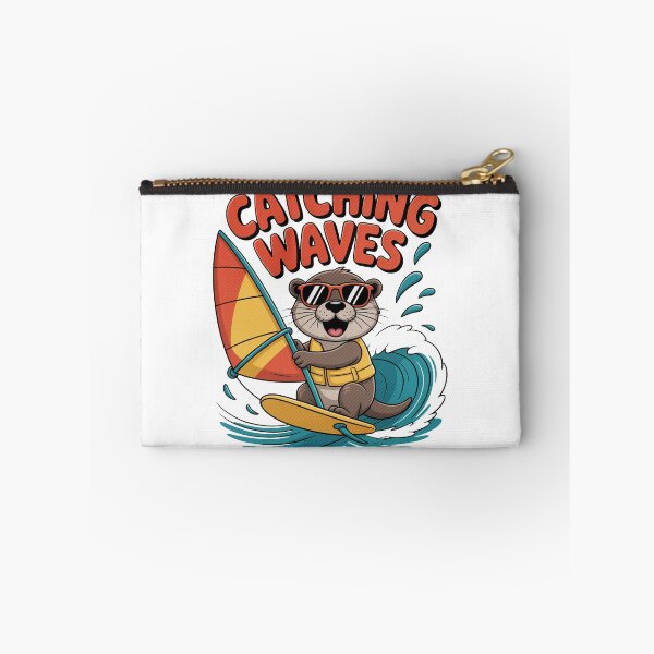 Item preview, Catching Waves Windsurfing Otter Cartoon designed and sold by MonkiFlipp.