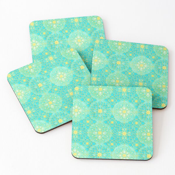 Item preview, Emerald Harmony – Refreshing Islamic Geometric Pattern in Mint & Lemon designed and sold by SUNAGIMO9999.