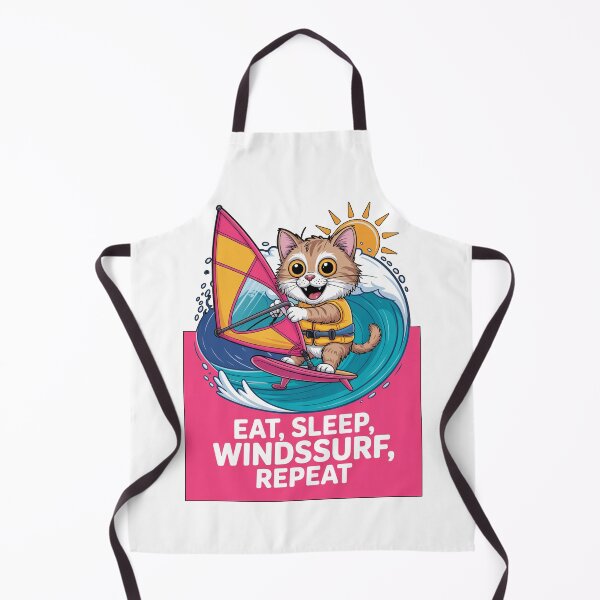 Item preview, Eat Sleep Windsurf Repeat Cute Cat designed and sold by MonkiFlipp.
