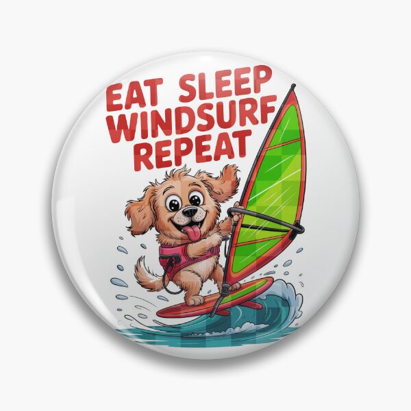Item preview, Eat Sleep Windsurf Repeat Cute Dog Design designed and sold by MonkiFlipp.