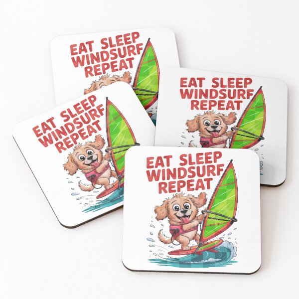 Item preview, Eat Sleep Windsurf Repeat Cute Dog Design designed and sold by MonkiFlipp.