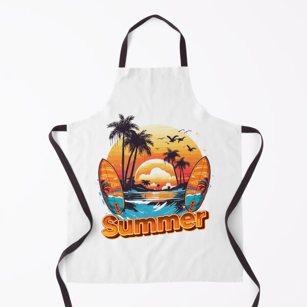 Artikelvorschau, Sommersonnenuntergang mit Vögeln, Bäumen und Surfbrett entworfen und verkauft von illustrarts-.