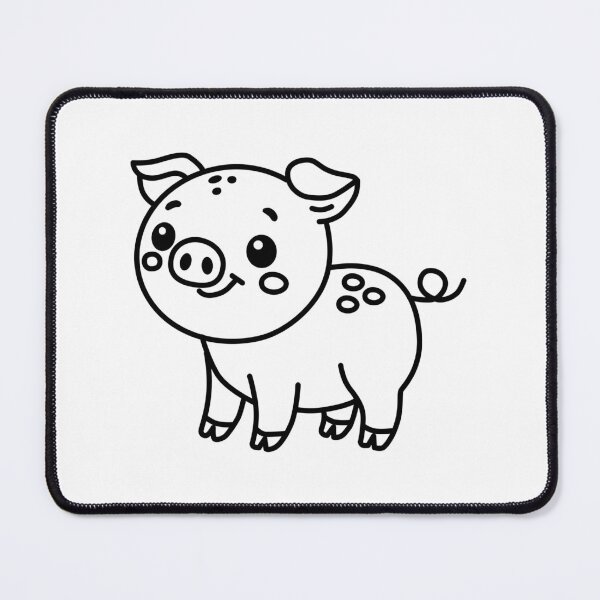 Item preview, One line cartoon style pig designed and sold by kaljoa.