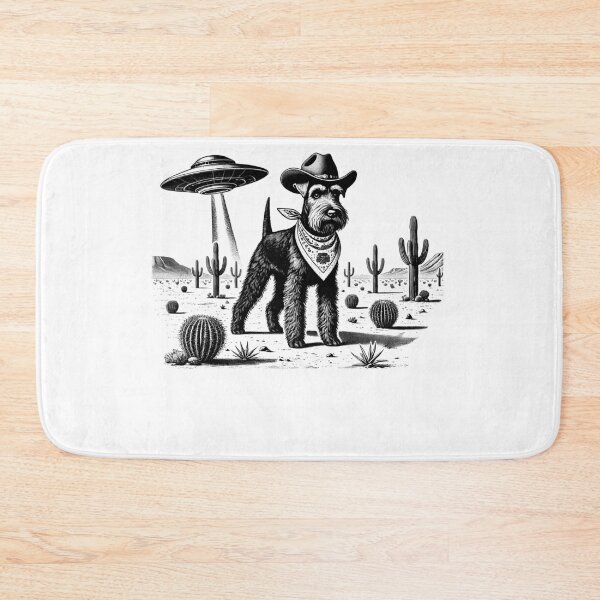 Item preview, Vintage Retro Kerry Blue Terrier UFO Western Country Wild West Dog Mom Dad designed and sold by Kimberley King Art  King Art.