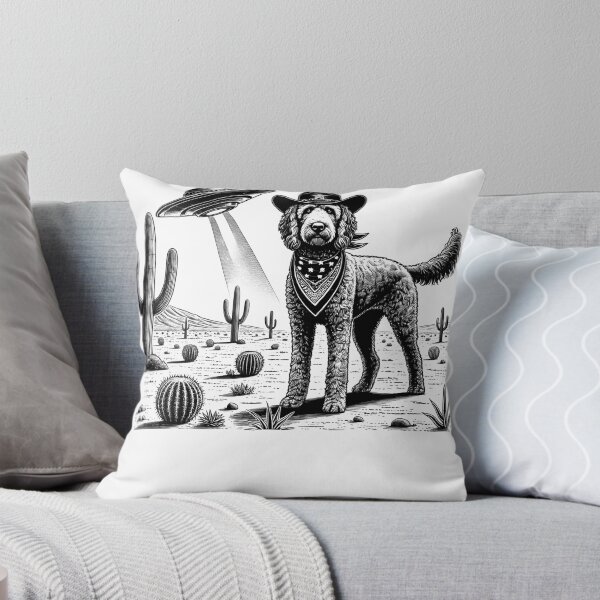 Item preview, Vintage Retro Labradoodle UFO Western Country Wild West Dog Mom Dad designed and sold by Kimberley King Art  King Art.