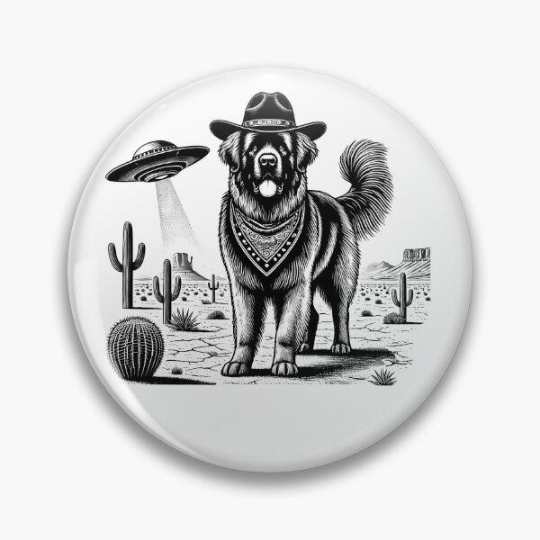 Item preview, Vintage Retro Leonberger UFO Western Country Wild West Dog Mom Dad designed and sold by Kimberley King Art  King Art.