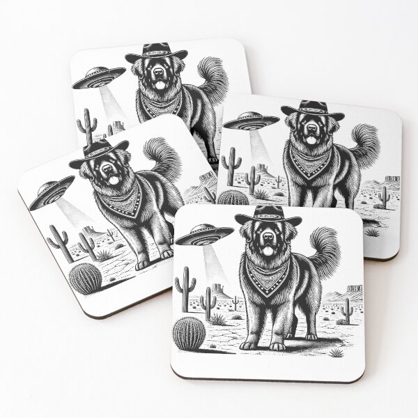 Item preview, Vintage Retro Leonberger UFO Western Country Wild West Dog Mom Dad designed and sold by Kimberley King Art  King Art.