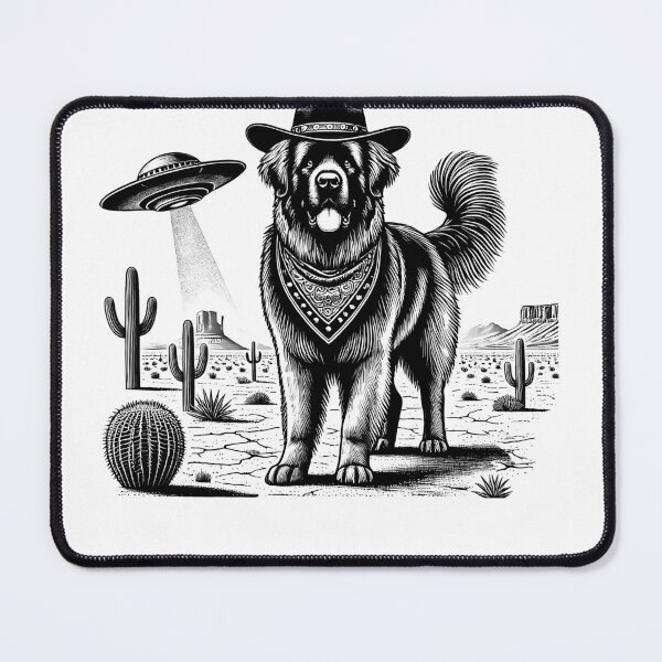 Item preview, Vintage Retro Leonberger UFO Western Country Wild West Dog Mom Dad designed and sold by Kimberley King Art King Art.