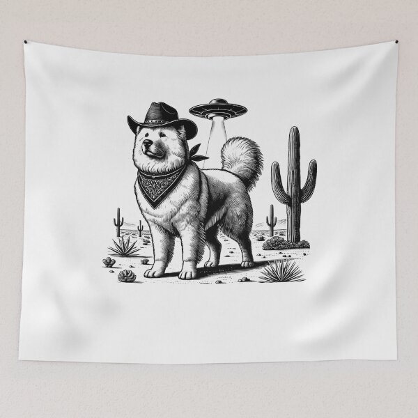 Item preview, Vintage Retro Maremma Sheepdog UFO Western Country Wild West Dog Mom Dad designed and sold by Kimberley King Art  King Art.