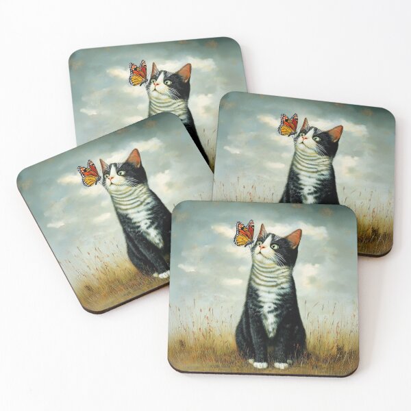 Item preview, Tuxedo Cat and Monarch designed and sold by Blue Horse Photo Magic.