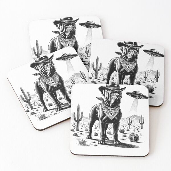 Item preview, Vintage Retro Neapolitan Mastiff UFO Western Country Wild West Dog Mom Dad designed and sold by Kimberley King Art  King Art.