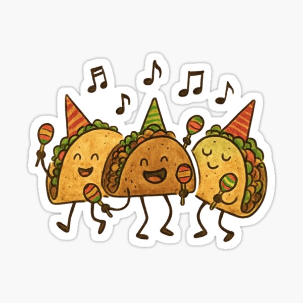 Item preview, Fiesta Time – Cute Dancing Tacos with Maracas designed and sold by LaurenCrest.