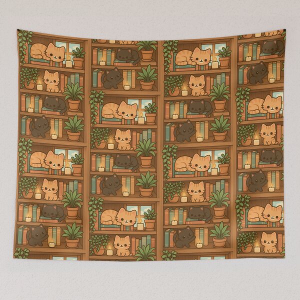 Item preview, Library with cats: relax and chill designed and sold by Mycozydesign.