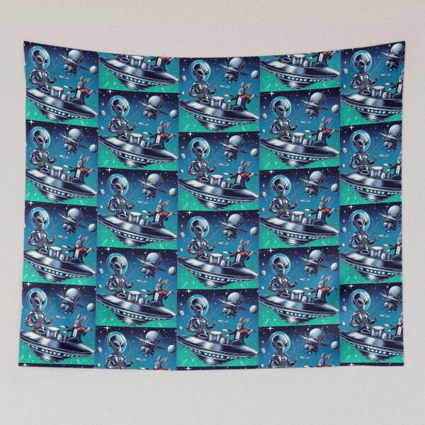 Item preview, Alien and cute bunny  designed and sold by Dogandesighn.
