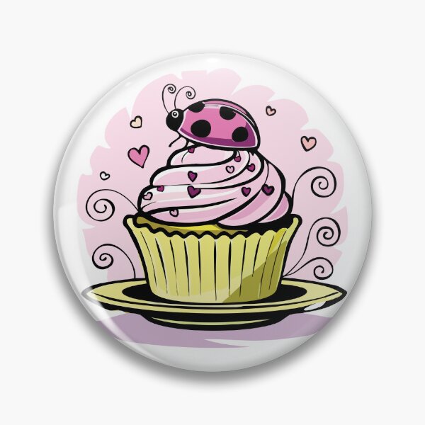 Item preview, Ladybug Cupcake - Pink Ladybug on a Cupcake designed and sold by ScribbL-ScrabbL.