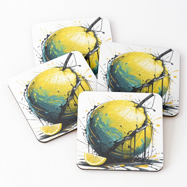 Item preview, Dynamic Illustration of a Lemon, Bold Lines and Splashes of Paint designed and sold by p3Rspectives.