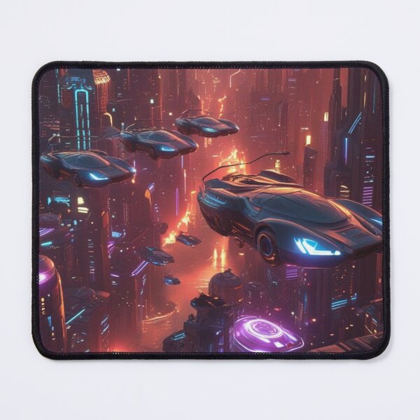Item preview, Futuristic Cityscape with Flying Cars designed and sold by YourCozyPattern.
