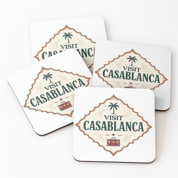 Item preview, Vintage-Themed Travel Ad Promoting a Visit to Casablanca with Iconic Imagery designed and sold by Rue Market.