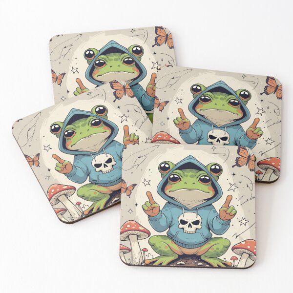 Item preview, Chaotic Frog in Skull Hoodie Art designed and sold by Prad2817.