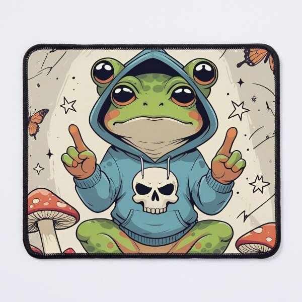Item preview, Chaotic Frog in Skull Hoodie Art designed and sold by Prad2817.