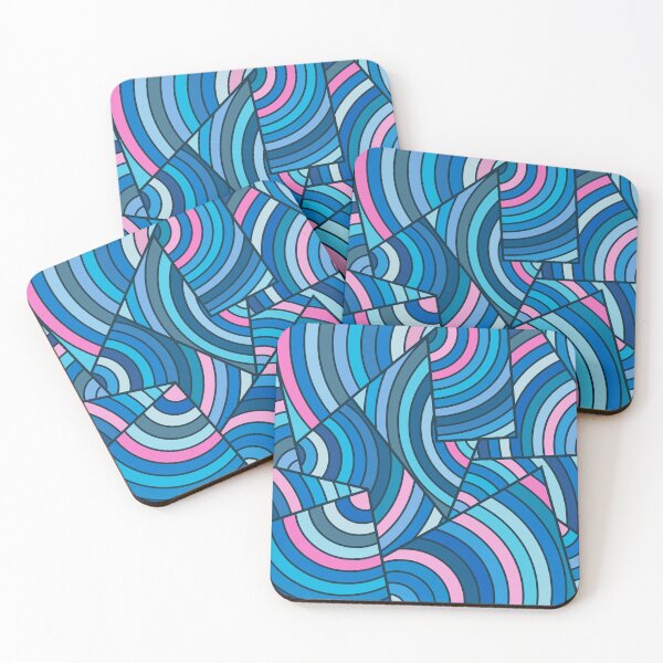 Item preview, Colorful Curved Line Pattern - Abstract Pink and Blue Geometry designed and sold by Katherine Ann.