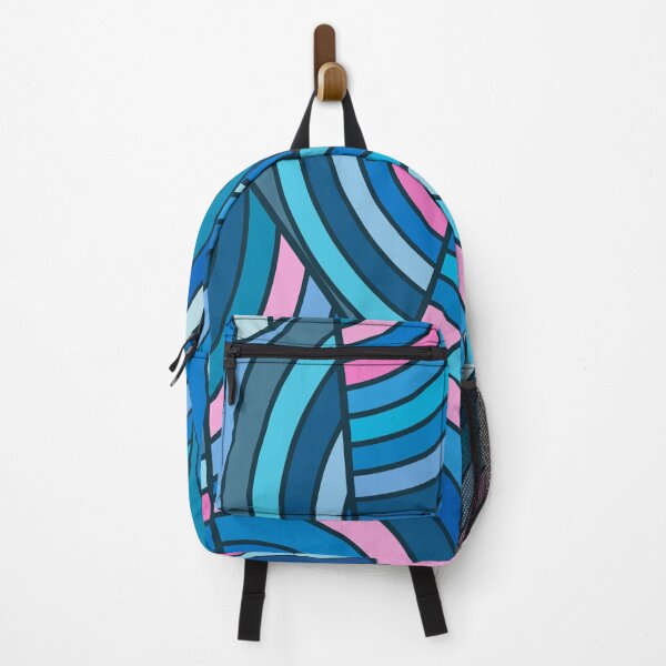 Item preview, Colorful Curved Line Pattern - Abstract Pink and Blue Geometry designed and sold by Katherine Ann.