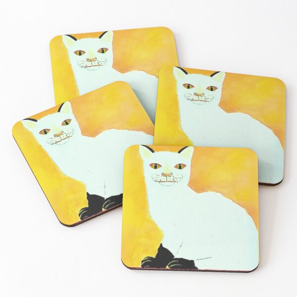 Item preview, Funny Surreal White Cat with Gloves - Minimalist Weird Art for Cat Lovers designed and sold by MaPerle.