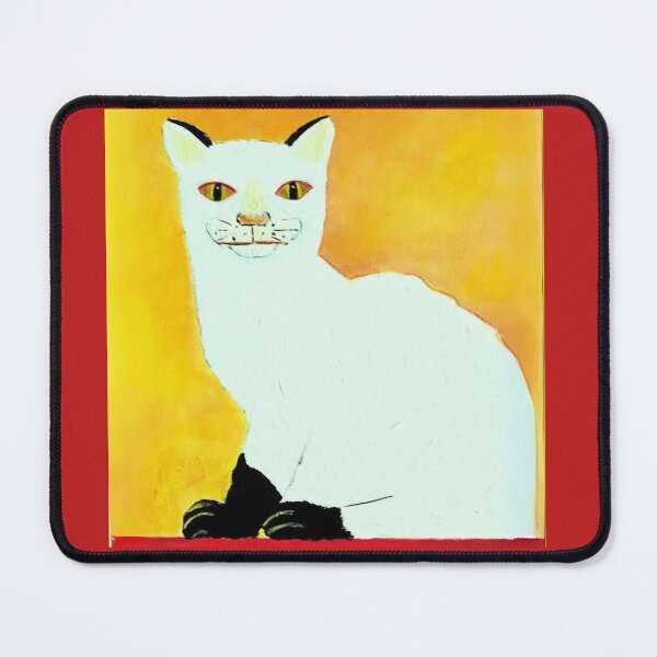 Item preview, Funny Surreal White Cat with Gloves - Minimalist Weird Art for Cat Lovers designed and sold by MaPerle.