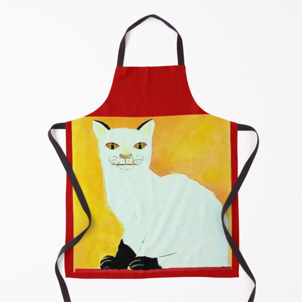 Item preview, Funny Surreal White Cat with Gloves - Minimalist Weird Art for Cat Lovers designed and sold by MaPerle.