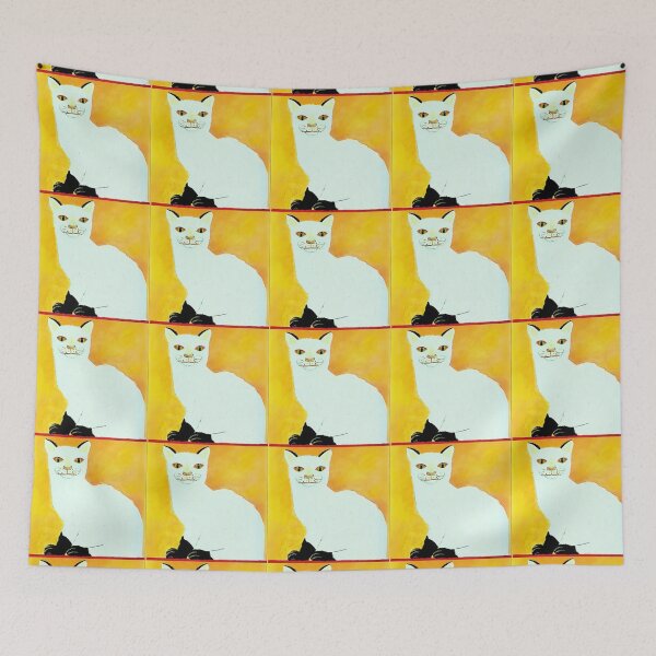 Item preview, Funny Surreal White Cat with Gloves - Minimalist Weird Art for Cat Lovers designed and sold by MaPerle.