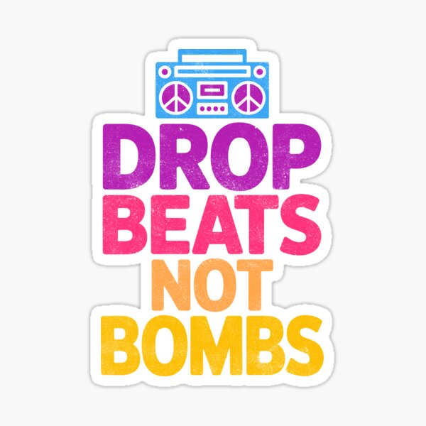Item preview, Drop Beats Not Bombs Neon Gradient Boombox Design designed and sold by Altered Pixels.