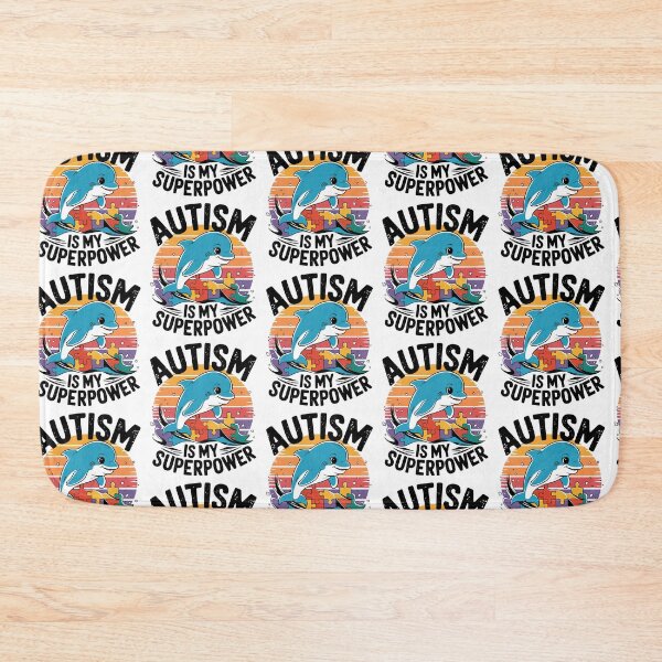 Item preview, Autism Is My Superpower – Happy Dolphin Retro Puzzle designed and sold by Taans-Creation.