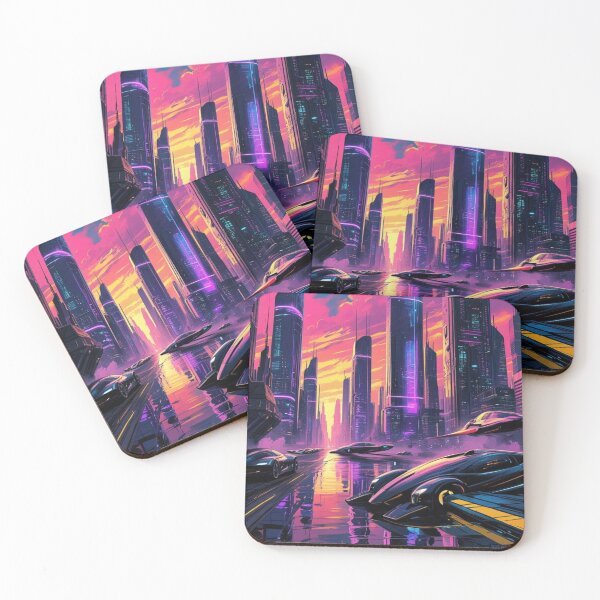 Item preview, Futuristic Cityscape with Flying Cars designed and sold by YourCozyPattern.