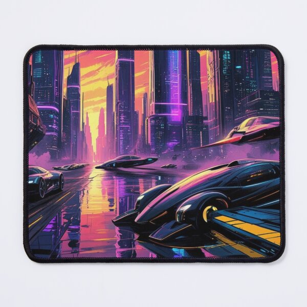 Item preview, Futuristic Cityscape with Flying Cars designed and sold by YourCozyPattern.
