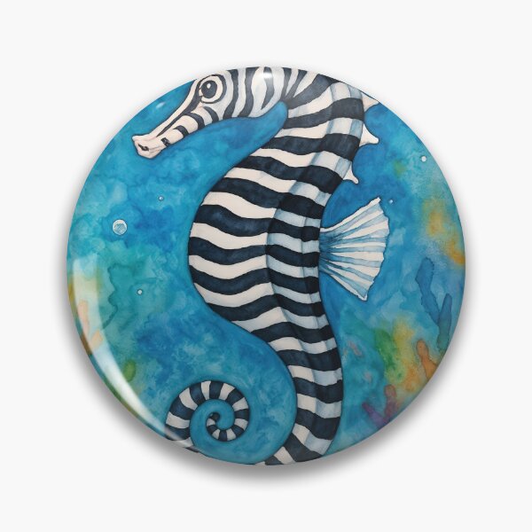 Item preview, Watercolor Zebra Seahorse In Coral designed and sold by Maria Dryfhout.