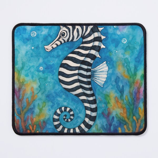 Item preview, Watercolor Zebra Seahorse In Coral designed and sold by Maria Dryfhout.