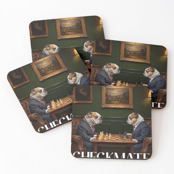 Artikelvorschau, Zwei Bulldoggen spielen Schach entworfen und verkauft von Lotofus.