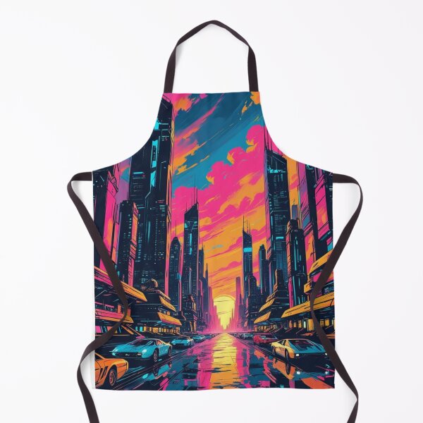 Item preview, Vibrant Cyberpunk Cityscape with Cars designed and sold by YourCozyPattern.
