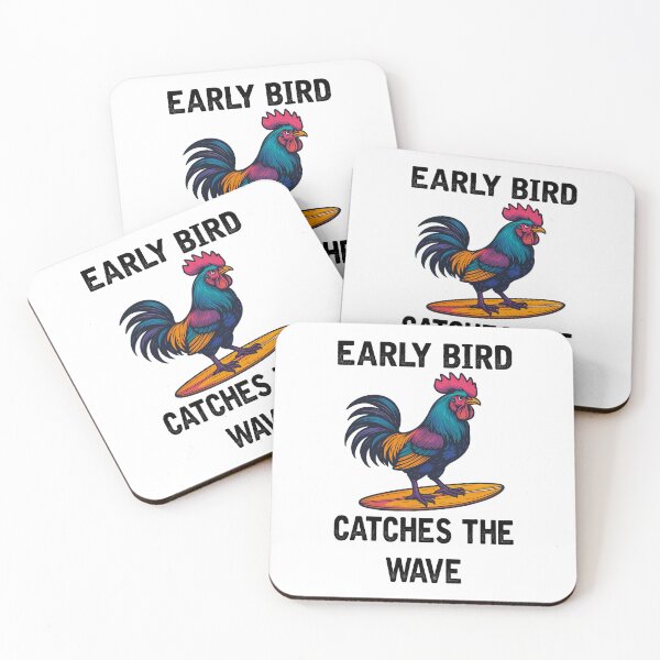 Item preview, Early Bird Catches The Wave (with Black Lettering) designed and sold by VelvetRoom.
