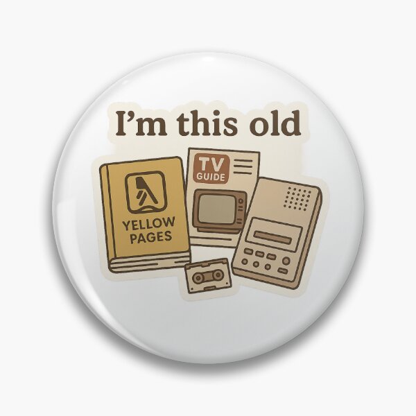 Item preview, I'm This Old – Yellow Pages, TV Guide & Cassette Nostalgia Sticker designed and sold by TimKirchgessner.
