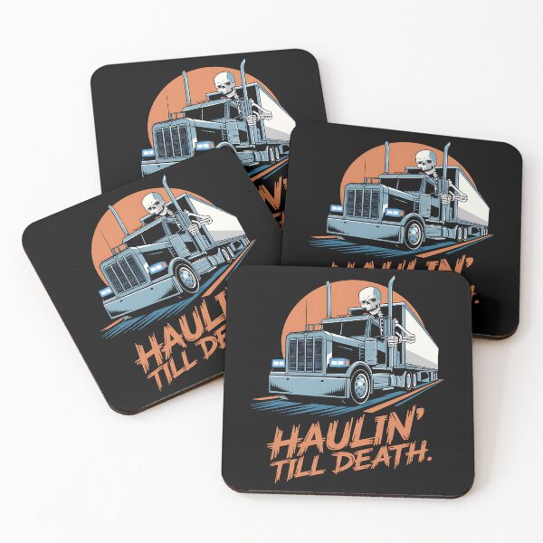 Item preview, Haulin’ Till Death – Skeleton Trucker Driving Big Rig designed and sold by Taans-Creation.