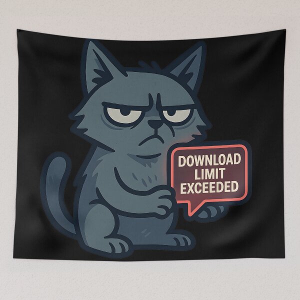 Item preview, Download Limit Exceeded Cat Sticker designed and sold by MysticArtisan.