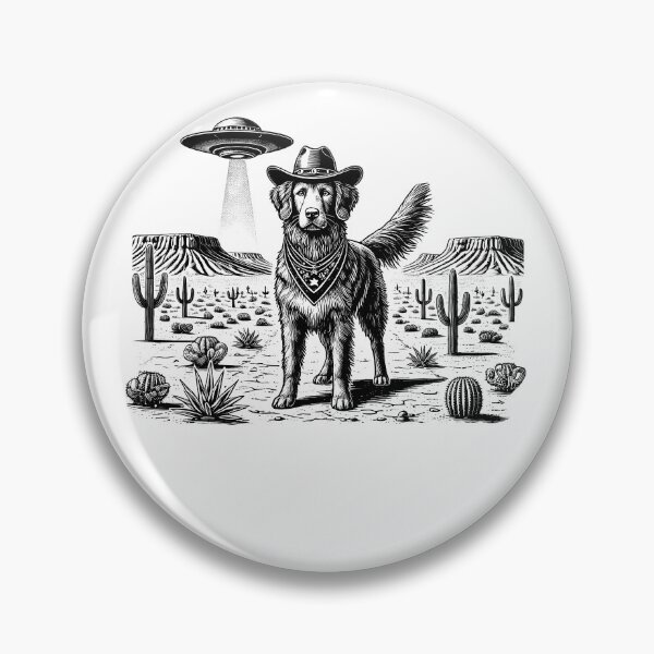 Item preview, Vintage Retro Nova Scotia Duck Tolling Retriever UFO Western Country Wild West Dog Mom Dad designed and sold by Kimberley King Art  King Art.
