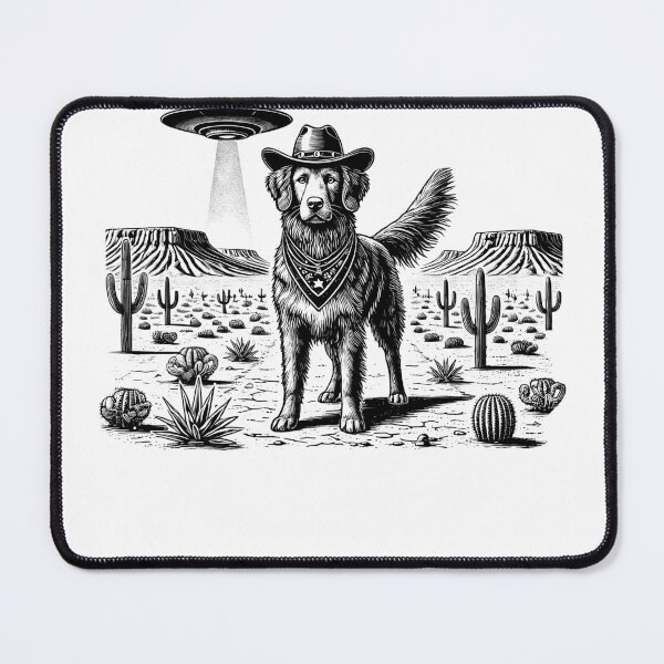 Item preview, Vintage Retro Nova Scotia Duck Tolling Retriever UFO Western Country Wild West Dog Mom Dad designed and sold by Kimberley King Art  King Art.