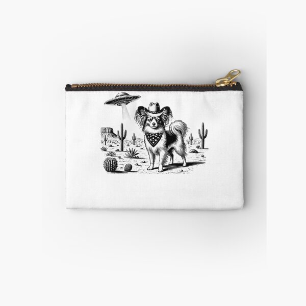 Item preview, Vintage Retro Papillon UFO Western Country Wild West Dog Mom Dad designed and sold by Kimberley King Art  King Art.