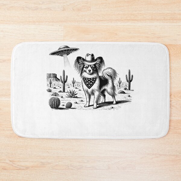 Item preview, Vintage Retro Papillon UFO Western Country Wild West Dog Mom Dad designed and sold by Kimberley King Art  King Art.
